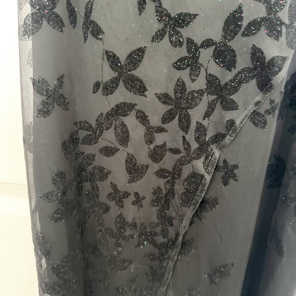 Vintage Y2K Slip Overaly Dress With Velvet Floral Sparkle Detail - Picture 7 of 9